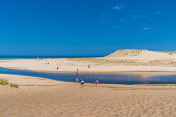 The mouth of the Huchet current in the Landes