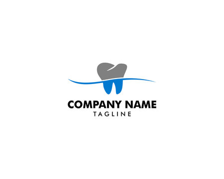 Wave Dental Teeth Logo Design Vector Template