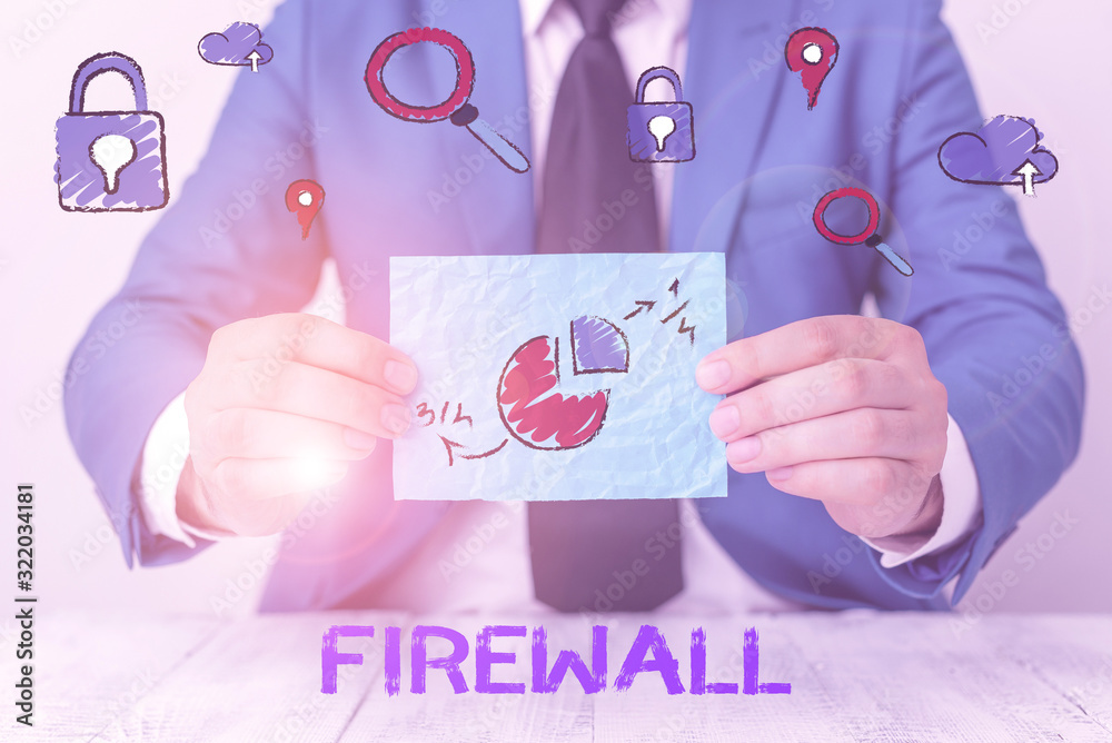 Poster conceptual hand writing showing firewall. concept meaning protect network or system from unauthorize