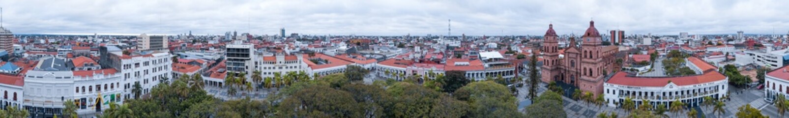 Aerial panorama of the city of Santa Cruz de La Sierra in Bolivia