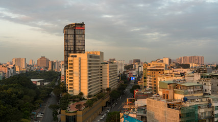 Cityscape of Ho Chi Minh City, Vietnam in the morning