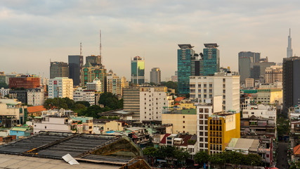 Cityscape of Ho Chi Minh City, Vietnam in the morning
