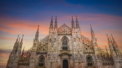 Milan Cathedral, Duomo di Milano which Duomo at sunrise sky scene at Milan, Europe.