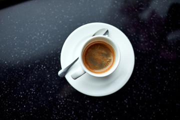cup of coffee on the table