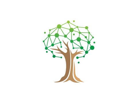tree tech logo template design, icon, symbol