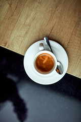 cup of coffee on the table