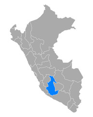 Obraz premium Karte von Ayacucho in Peru