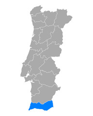 Karte von Faro in Portugal