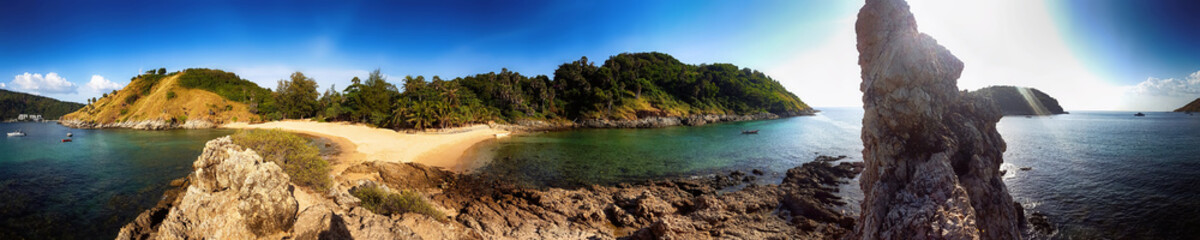 Fototapeta na wymiar Panorama of a Yanui beach, Phuket, Thailand