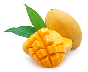 sweet mango fruit isolated on white background