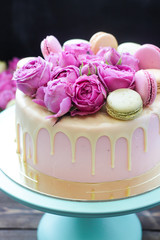 Pink Floral cake for any event. Flower decoration