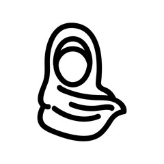 Hijab woman icon vector. Thin line sign. Isolated contour symbol illustration