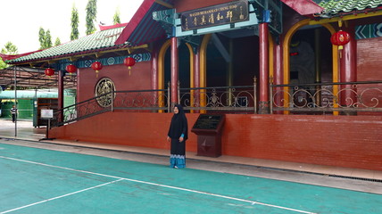 Fototapeta na wymiar The Cheng Ho Mosque in Surabaya is a Chinese Muslim nuance, Surabaya, East Java Indonesia