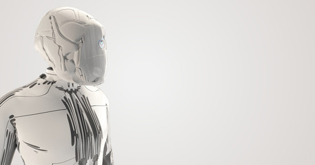 humanoid robot artificial intelligence 3d-illustration