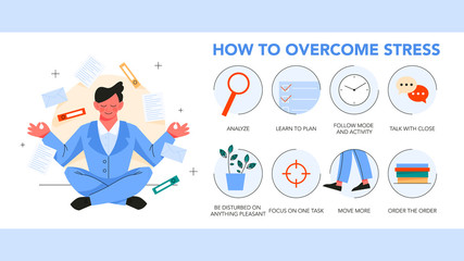 How to overcome stress guide. Depression reduce instruction tips.