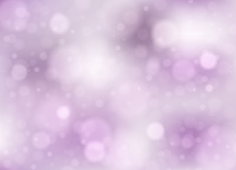 Beautiful abstract defocused background. Pastel purple gentle backdrop blur bokeh. Dreamy blurred backdrop for design template. Background blurry and light effect. Soft lights, blinking stars, sparks