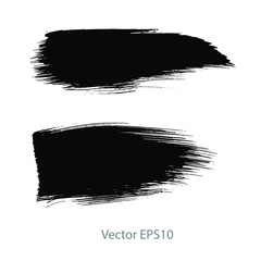 brush strokes watercolor background. Vector black paint