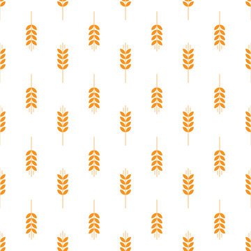 Vector seamless pattern with images of wheat ears