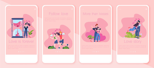 Valentine day card or banner concept. People in love. Lover celebrate