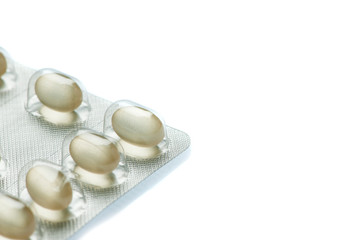Small corner of Foil packaging for tablets