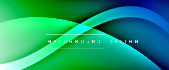 Dynamic trendy fluid color gradient abstract background with flowing wave lines. Vector Illustration