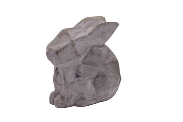 gray rabbit made of concrete isolated