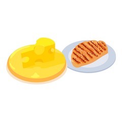 Protein food icon. Isometric illustration of protein food vector icon for web