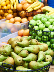 Fruit baskets pears apples oranges bananas