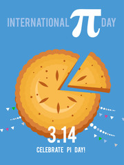 Happy World Pi Day! Celebrate Pi Day. March 14th (3/14). Mathematical constant. The ratio of a circle’s circumference to its diameter. Constant number Pi. Greek letter. - 322047759