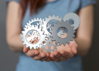 Gear With Success Concept digital.