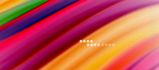 Wave lines abstract background, smooth silk design with rainbow style colors. Liquid fluid color waves. Vector Illustration