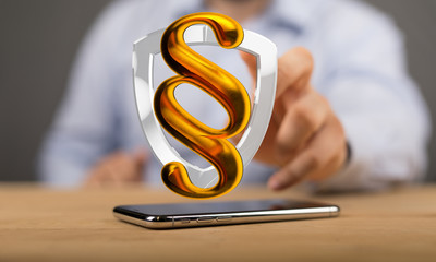 paragraph law sign digital in hand