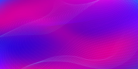 Graphic Plexus Background. Abstract Blue, Purple Waves on the Colorful. Digital Pixel Noise Abstract Design. Background Technology Data.