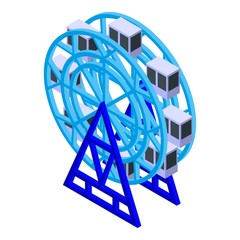 Ferris wheel icon. Isometric of ferris wheel vector icon for web design isolated on white background