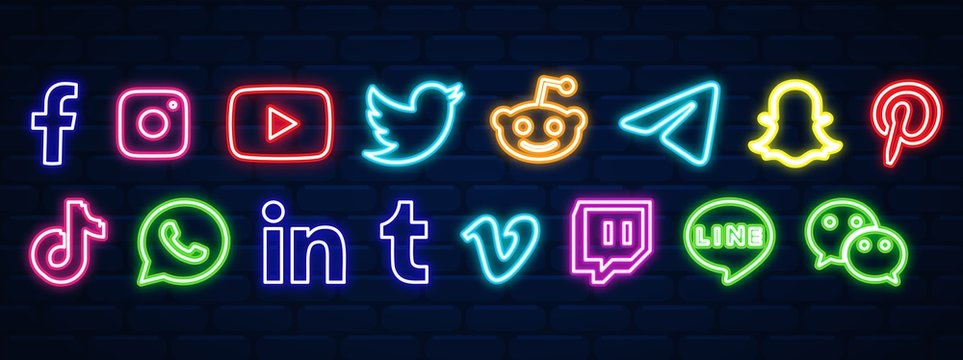picture Blue Youtube Logo Neon Sign neon stock vector adobe stock