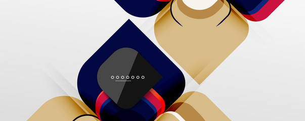 Abstract background - geometric cut paper design flower or square shape composition. Vector Illustration For Wallpaper, Banner, Background, Card, Book Illustration, landing page