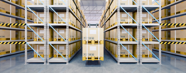 Warehouse or industry building interior. known as distribution center and retail warehouse. Part of...