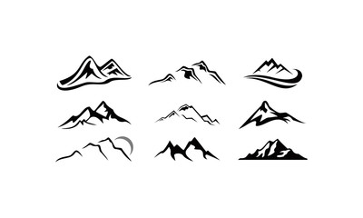 mountain vector logo set template