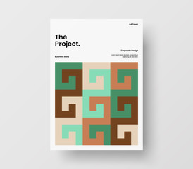 Amazing business presentation vector A4 vertical orientation front page mock up. Modern corporate report cover abstract geometric illustration design layout. Company identity brochure template.