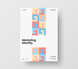 Amazing business presentation vector A4 vertical orientation front page mock up. Modern corporate report cover abstract geometric illustration design layout. Company identity brochure template.