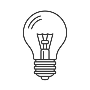 Electric Light Bulb Icon. Line Style Vector