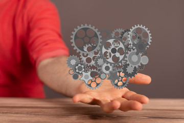 Gear With Success Concept digital.