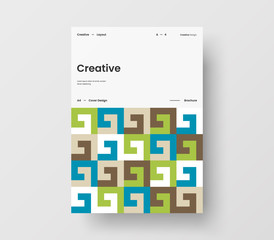 Amazing business presentation vector A4 vertical orientation front page mock up. Modern corporate report cover abstract geometric illustration design layout. Company identity brochure template.