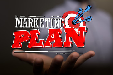 Dart arrow on target dartboard, Business success concept..