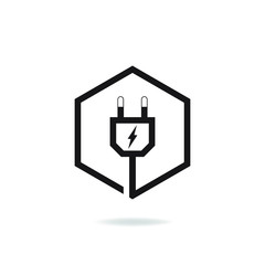 Electric plug icon design isolated on white background. Vector illustration