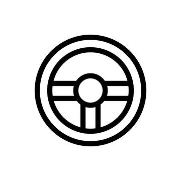 recommend clip art: the steering wheel is an icon vector. Thin line sign. Isolated contour symbol illustration