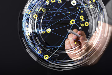 Digital Network and data concept