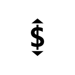 Obraz premium Change price icon with dollar symbol. Clipart image isolated on white background