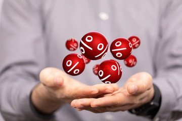 Discount and commission concept 3d