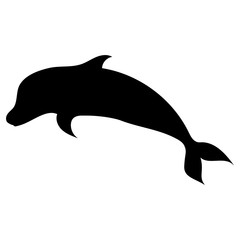black silhouette of a dolphin jumping into the water a sea animal
